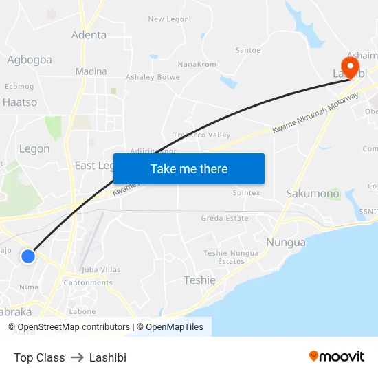 Top Class to Lashibi map