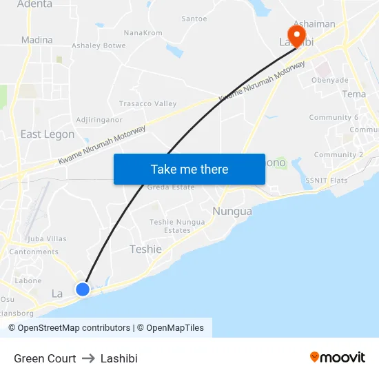 Green Court to Lashibi map