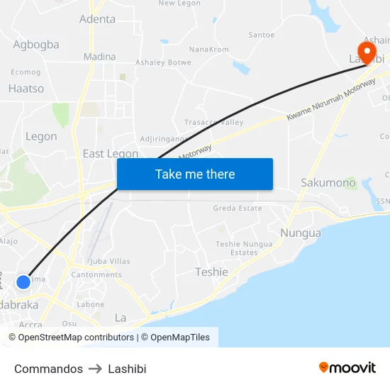 Commandos to Lashibi map