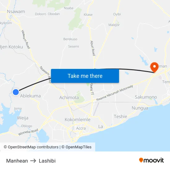 Manhean to Lashibi map