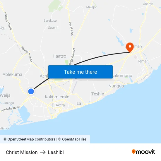 Christ Mission to Lashibi map