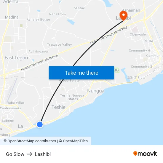 Go Slow to Lashibi map