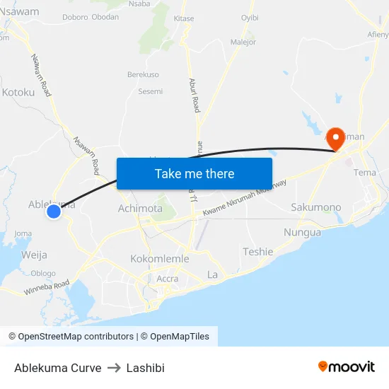 Ablekuma Curve to Lashibi map