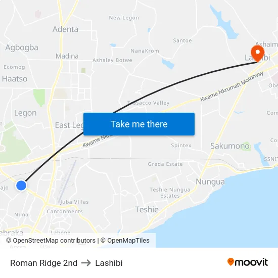 Roman Ridge 2nd to Lashibi map