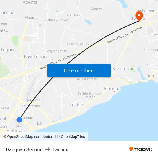 Danquah Second to Lashibi map