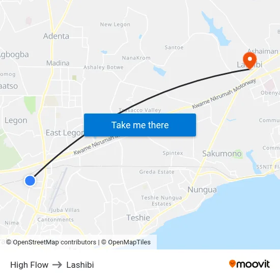 High Flow to Lashibi map
