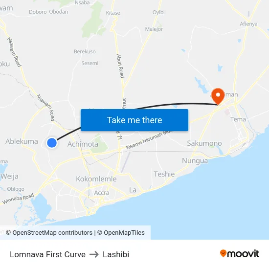 Lomnava First Curve to Lashibi map
