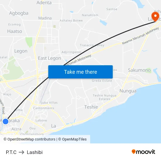 P.T.C to Lashibi map