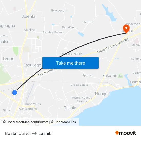 Bostal Curve to Lashibi map