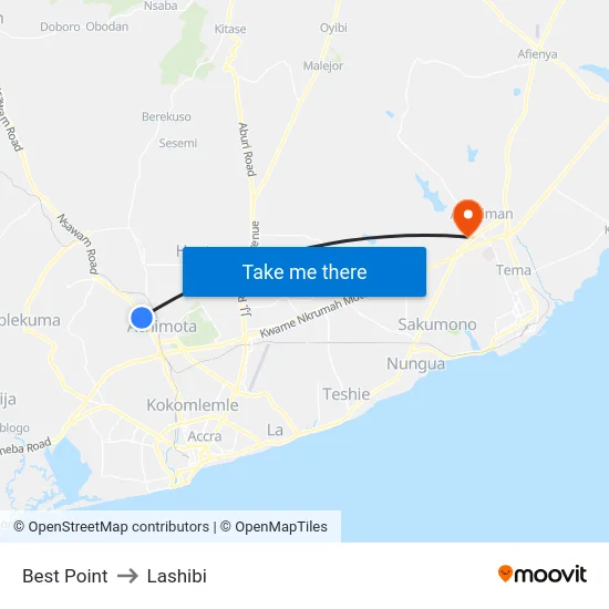 Best Point to Lashibi map