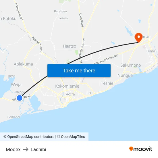 Modex to Lashibi map