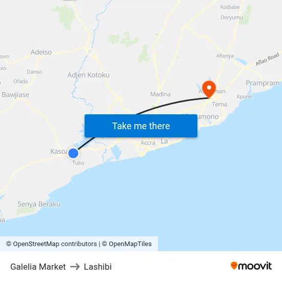 Galelia Market to Lashibi map