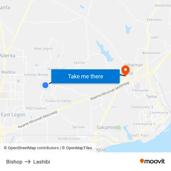 Bishop to Lashibi map