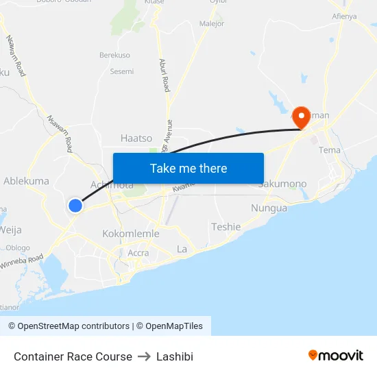 Container Race Course to Lashibi map