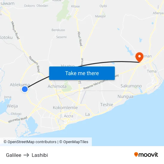 Galilee to Lashibi map