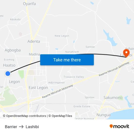 Barrier to Lashibi map