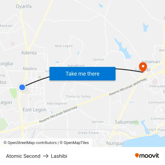 Atomic Second to Lashibi map