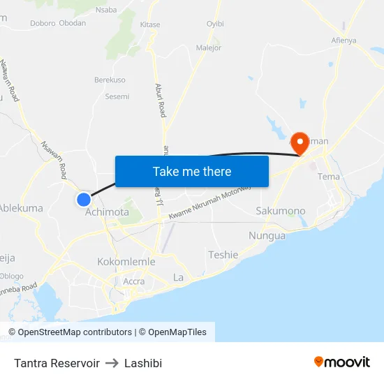 Tantra Reservoir to Lashibi map