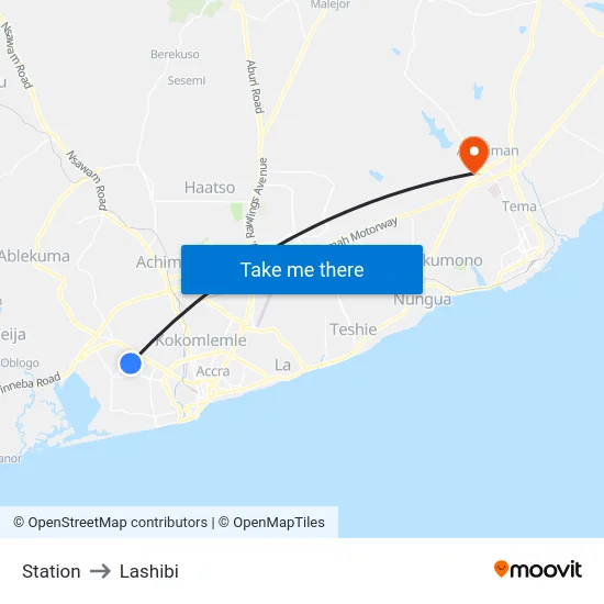 Station to Lashibi map