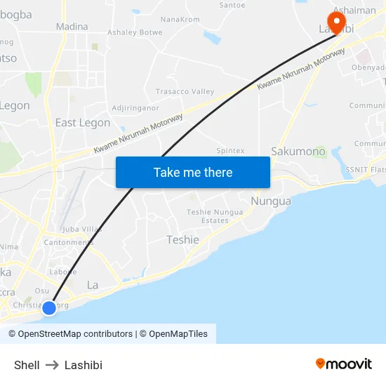 Shell to Lashibi map