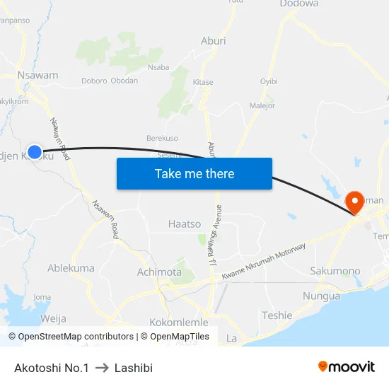 Akotoshi No.1 to Lashibi map