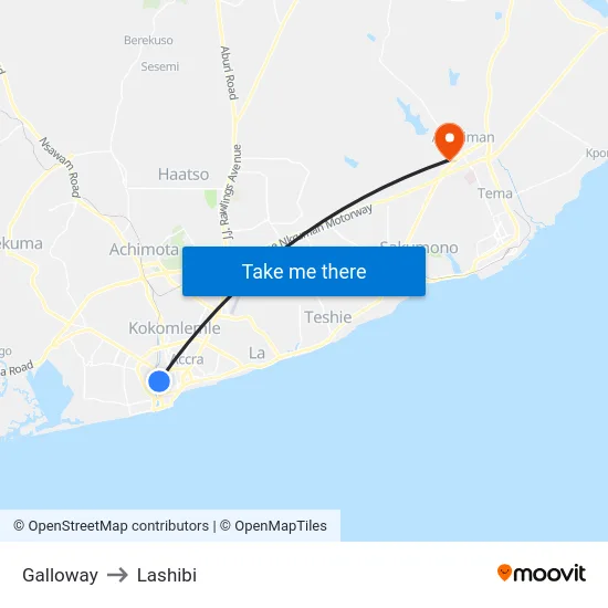 Galloway to Lashibi map
