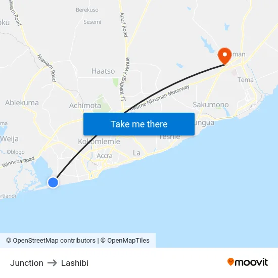 Junction to Lashibi map