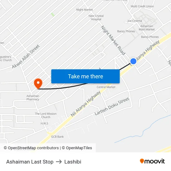 Ashaiman Last Stop to Lashibi map