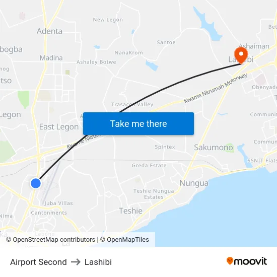 Airport Second to Lashibi map