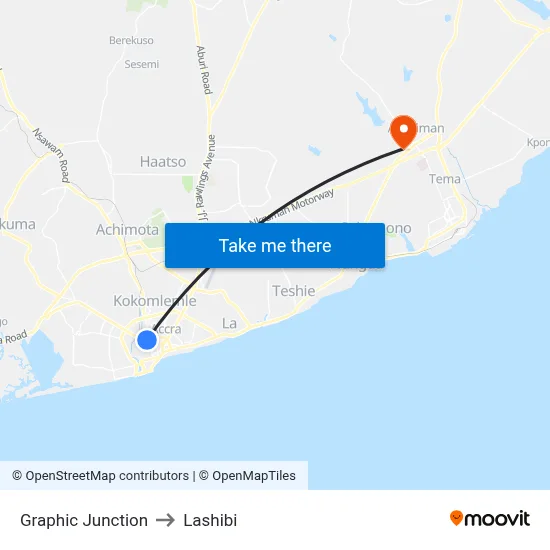 Graphic Junction to Lashibi map