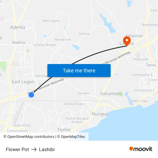 Flower Pot to Lashibi map