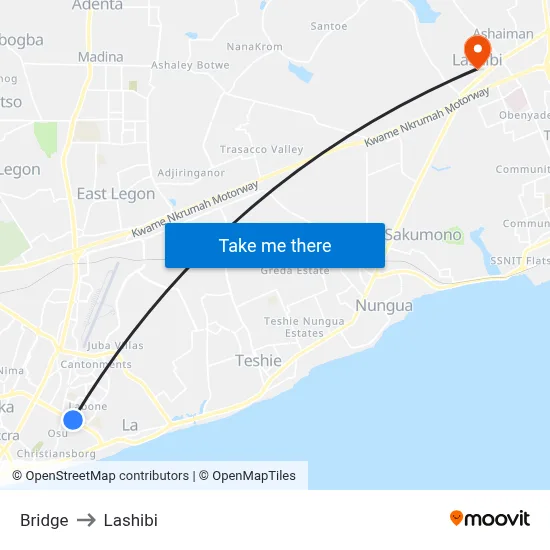 Bridge to Lashibi map