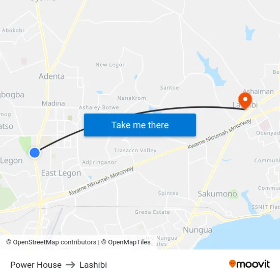 Power House to Lashibi map