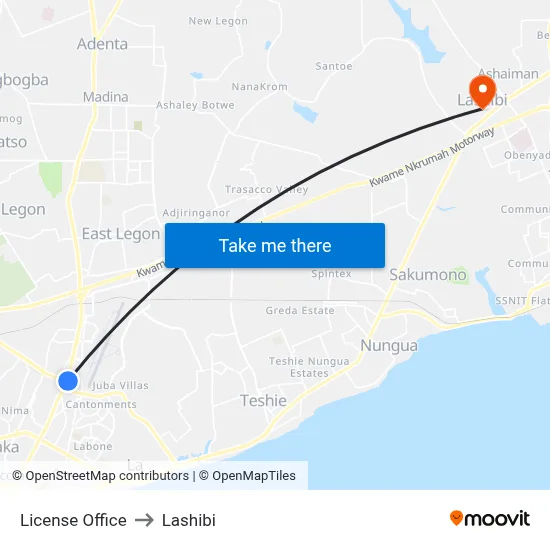 License Office to Lashibi map