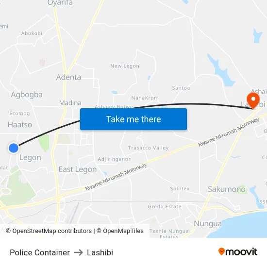 Police Container to Lashibi map