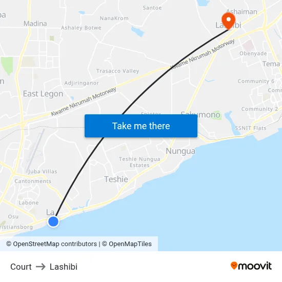 Court to Lashibi map