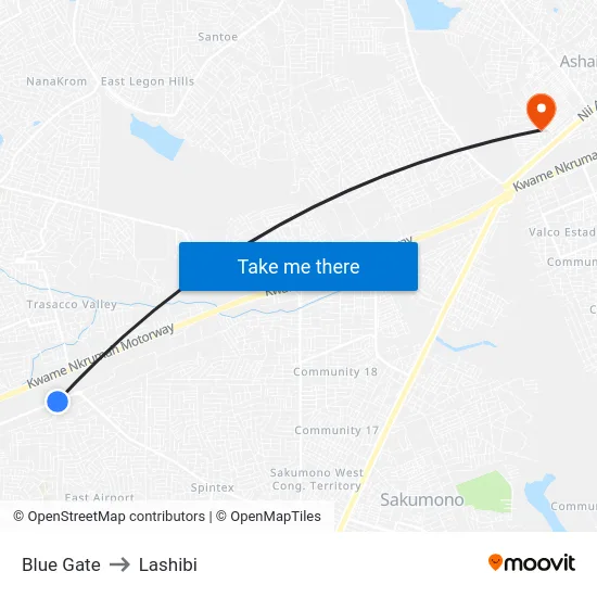 Blue Gate to Lashibi map