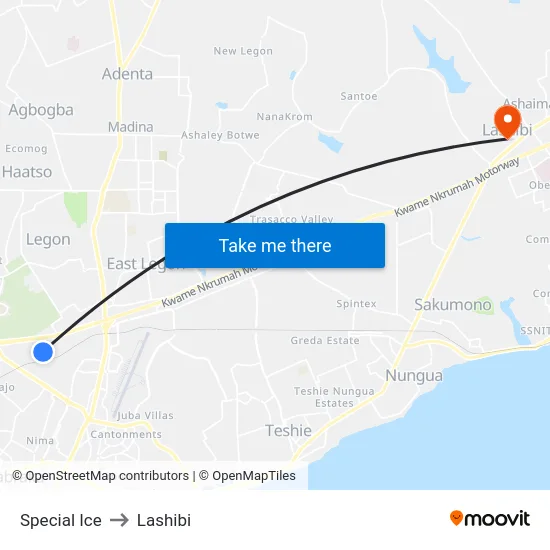 Special Ice to Lashibi map