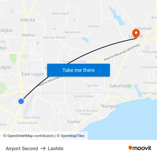 Airport Second to Lashibi map