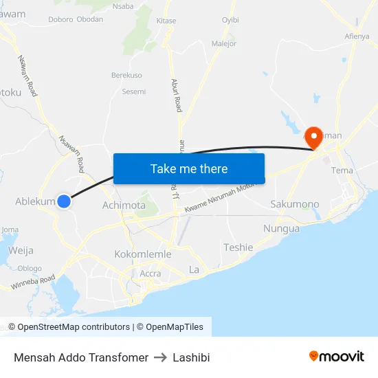 Mensah Addo Transfomer to Lashibi map