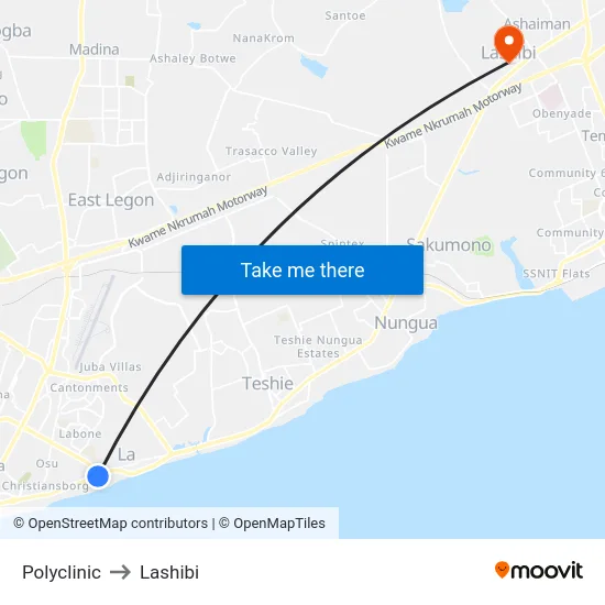 Polyclinic to Lashibi map