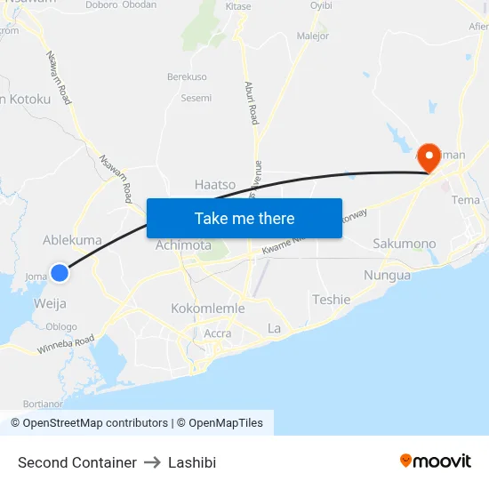 Second Container to Lashibi map