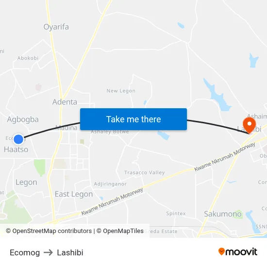 Ecomog to Lashibi map