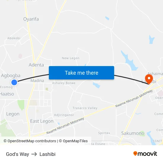 God's Way to Lashibi map