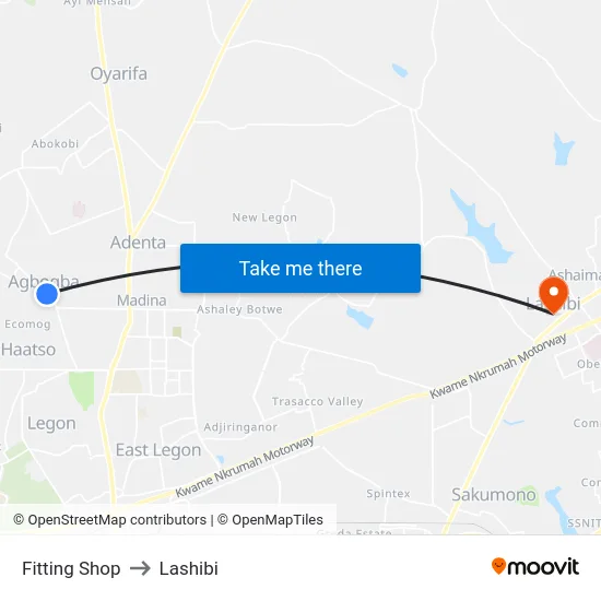 Fitting Shop to Lashibi map