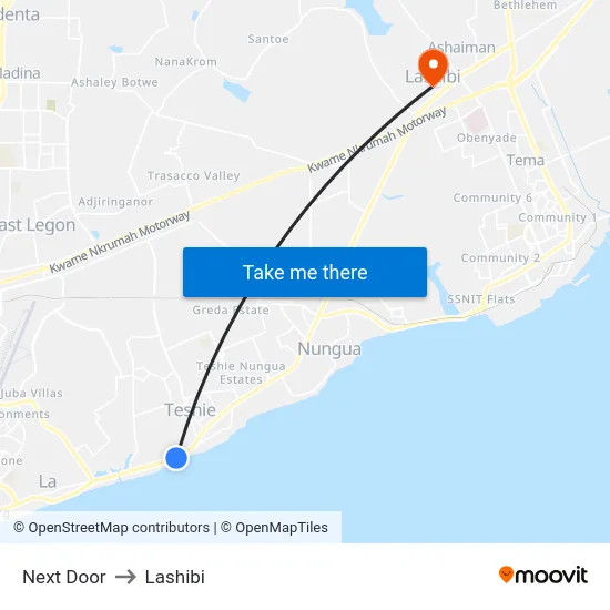 Next Door to Lashibi map