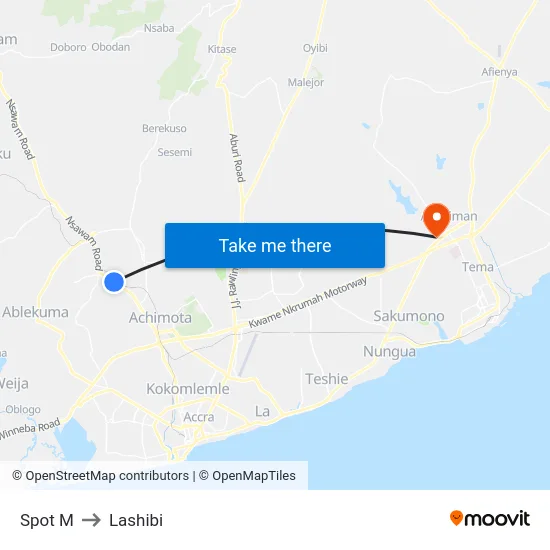 Spot M to Lashibi map