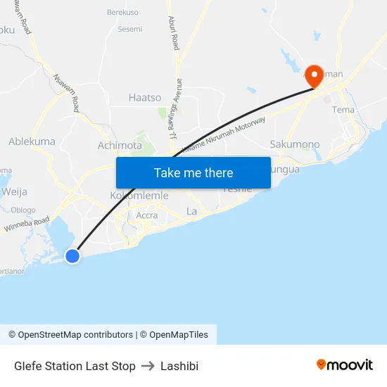 Glefe Station Last Stop to Lashibi map