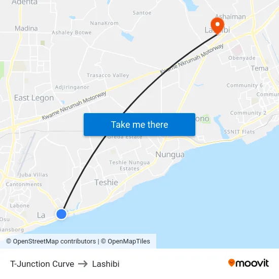 T-Junction Curve to Lashibi map