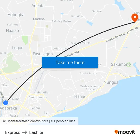 Express to Lashibi map